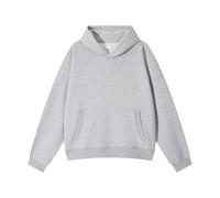 ZUOHUI Sweat à Capuche Court doublé en Polaire for Homme, Pull Streetwear d'hiver, Coupe Ample, surdimensionné for Les Jeunes de 18 à 25 Ans, Quotidien décontracté et extérieur(Light Gray,S)