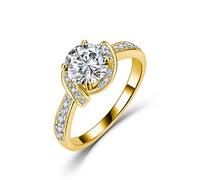 ZUOHUI Viviflower Bague de fiançailles en Argent Sterling S925 avec moissanite D-VVS1, Coupe 3EX, Alliance de fiançailles Halo à Tige torsadée for Femme, Bague d'anniversaire empilable(Gold,78)