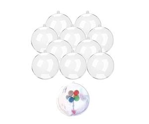 ZUOKEMY Lot de 10 boules de remplissage en plastique transparent pour décoration d'appels, de Noël, d'anniversaire, de mariage, de fête et de décoration d'intérieur (100 mm)