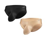 ZUOLAIYIN Slip en nylon stretch et léger taille basse pour homme - Sans intervention, Abricot noir (lot de 2), M