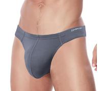 ZUOLAIYIN String en bambou pour homme sexy sous-vêtements pour homme Confortable Slip Thong Sous-vêtement stretch Big Bulge Pouch Spandex Low Rise Tanga, Gris(8295), M