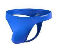 ZUOLAIYIN String Homme Hommes Sexy Hommes Strings avec Grande Poche Homme G String Nylon Spandex Sport Renflement Stretch Doux, Bleu 8172, M