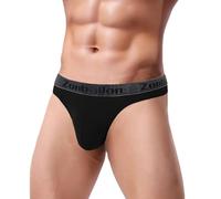 ZUOLAIYIN String Tanga pour Hommes Strings pour Hommes Sous-vêtements Sexy pour Homme G-String Grande Poche Nouveau Bambou Noir Rouge, M