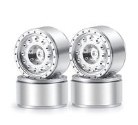 ZuoLan 1.0 Beadlock Jantes RC Wheel Rims pour 1/24 axial SCX24 Deadbolt C10 JLU Bronco Gladiator Accessoires (Argent)
