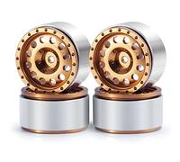 ZuoLan 1.0 Beadlock Jantes RC Wheel Rims pour 1/24 axial SCX24 Deadbolt C10 JLU Bronco Gladiator Accessoires (or)