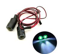 ZuoLan 1 Set 17mm 2 LEDs Angel Eyes LED Feux de Voiture Headlight / Phare arrière pour 1/10 Echelle RC Crawler Voiture (Vert+Blanc)