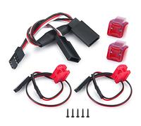 ZuoLan Feux arrière de voiture RC 1/24ème LED rouge avec kits de couverture de lumières pour Axial SCX24 AXI00005 Gladiator RC Crawler Truck Accessoires de voiture