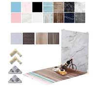 ZUOMIDIE Lot de 2 planches de fond photo 60 x 60 cm et 7 papiers à double face avec composants, 18 motifs pour les besoins photographiques (planche de fond + papier de fond)