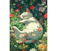 Zuooyi Peinture par Numéro Adulte Fleurs Chat, avec Cadre DIY Peinture Acrylique pour Enfant Débutants, Kit de Peinture à l'huile sur Toile Bricolage pour Décoration Maison 40x50 cm