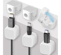 ZUOQIANG 6 Pack Clips Câble, Organisateur Câble Magnetique, Organisateur de Câble avec Auto-adhésifs, Magnetic Cable Clips, Support Cable pour Maison, Bureau Cable Management (Blanc)