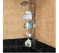 Zuorior Etagère Télescopique de Douche avec 4 Couche pour Shampooing Savon Serviteur de Douche Salle de Bain
