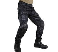 zuoxiangru Pantalon Tactique Multicam pour Hommes Multi-Poches Camo Militaire Pantalon de Chasse de Combat en Plein air Airsoft avec genouillères (HM, Tag 38)