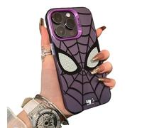 ZuoXun Coque pour iPhone 15 Spider-Man Noir et Blanc Cool Phone para iPhone 15 14 13 12 11 Pro Max Xr Xs 7 8 Plus - Púrpura