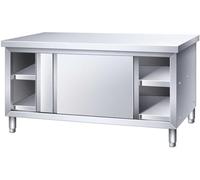 ZUOZHE Table De Travail Professionnelle en INOX avec Portes Coulissantes - Kitchen Storage Cabinet (80 À 180 Cm) pour Restaurant, Hôtel, Cantine, Garage(120x40x80cm(47.24x15.8x31.5in))