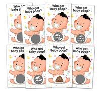 Zuoziosx Jeux de fête prénatale 38 cartes tomboles, décorations, jeu à gratter sur les couches sales, activité et idée de fête prénatale, amusant et facile à jouer