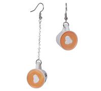 ZUOZUIYQ 1 Paire de Boucles d'oreilles Mignonnes en Forme de cœur Plat dans Une Tasse de café, Boucles d'oreilles Alimentaires pour Femmes, Bijoux créatifs Faits à la Main, Cadeaux