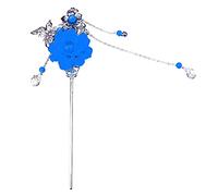 ZUOZUIYQ Accessoires de cheveux féminins, clips à griffe de cheveux, Resin Flower Hairpin Hair Stick Vintage pour Hanfu Kimono Hair Accessory, rouge, comme décrit (Couleur: Bleu)