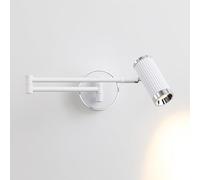 ZUOZUIYQ Applique Murale en métal Blanc à Bras oscillant, luminaire de Lecture de Chevet avec Tige télescopique réglable, Lampes murales LED, Appliques murales Nordiques, 5W - 4000K (Chrome)