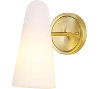 ZUOZUIYQ Applique Murale Nordique rétro en Laiton doré, Abat-Jour en Verre Blanc, éclairage Mural câblé pour Salle de Bains, Salon, Couloir