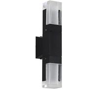 ZUOZUIYQ Appliques murales Applique Murale extérieure LED Noir Luminaires extérieurs Haut Bas Lanterne Murale étanche Abat-Jour en Verre Transparent Appliques murales (3000k)