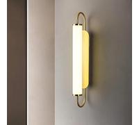 ZUOZUIYQ Appliques murales Appliques murales à LED Longue pour Chambre à Coucher, Blanc Chaud 3000K, Lampe Murale du Milieu du siècle avec Abat-Jour en Lait, Barre Lumineuse linéaire pour Salle de