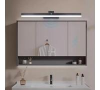 ZUOZUIYQ Appliques murales LED pour Miroir Avant d'intérieur avec détecteur de Mouvement, Rotation à 180°, Longue Bande en Aluminium pour Salle de Bain, vanité (lumière Noire-Neutre 80 cm)