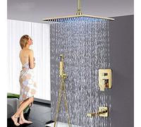 ZUOZUIYQ Bathroom Shower Faucet Brass 16 inch Shower Head Ceil Ceiling Mounted Shower Set Hot and Cold Water Mixer Tap,Sprinkler Beauty Comes