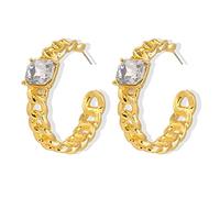 ZUOZUIYQ Bijoux Boucles d'oreilles, Boucles d'oreilles à chaîne Ronde de Mode pour Femmes, Lien de Liaison à la Tendance Chaînes d'oreilles Creux de Boucles d'oreilles de Cerceau
