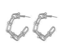ZUOZUIYQ Bijoux Boucles d'oreilles, Boucles d'oreilles à chaîne Ronde de Mode pour Femmes, Lien de Liaison à la Tendance Chaînes d'oreilles Creux de Boucles d'oreilles de Cerceau
