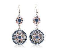 ZUOZUIYQ Bijoux Boucles d'oreilles, Couleur Antique Couleur sculptée Royal Vintage Drop Clip sur des Boucles d'oreilles Jewelry for Women Girls Presents for Girlfriend, Femme, sœur, Fille,
