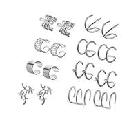 ZUOZUIYQ Bijoux Boucles d'oreilles, Coups d'oreilles, Boucles d'oreilles Clips Set for Women Crystal Couleur de Mode Pas de Piercing Fake Cartilage Clip Charmant sur des Plateaux
