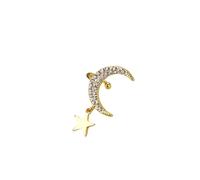 ZUOZUIYQ Bijoux Boucles d'oreilles pour Femmes, Clip d'oreille cubique Vintage Crystal Lightning Lightning Oreau Boucles d'oreilles pour Femmes Feuilles d'oreille étoile