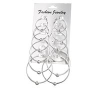 ZUOZUIYQ Bijoux Femmes Boucles d'oreilles, Boucles d'oreilles de Gros Cercle surdimensionnées Couleur Femelle rétro Steampunk Oreille Clip de Mariage Jewelry présente 6 Paires/Ensembles