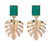 ZUOZUIYQ Bijoux Femmes Boucles d'oreilles, Couleurs en Alliage Feuilles Femmes Boucles d'oreilles en Green Cristal Acrylique pour Lady fête des Bijoux de Bijoux pour Petite Amie, épouse, sœur,