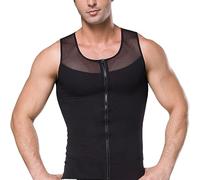 ZUOZUIYQ Body Gainant pour Hommes, Fermeture éclair, Buste Ouvert, contrôle du Ventre, Compression du Corps, Amincissant, entraîneur de Taille, débardeur