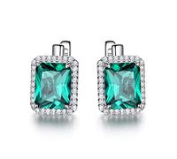 ZUOZUIYQ Boucles d'oreilles à Clip de Luxe en Forme de Topaze Bleue Nano - Bijoux en Argent Sterling Massif - Cadeau d'anniversaire pour Femme - Exquis (Taille : Topaz)