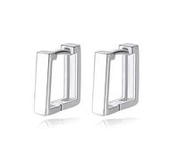 ZUOZUIYQ Boucles d'oreilles pour Femmes en Argent 925, Clips d'oreille Minimalistes géométriques de Mode européenne Couleur Argent Ligne d'oreille carrée Dame, Charme Clous d'oreille