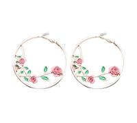 ZUOZUIYQ Boucles d'oreilles pour Filles, Multicolores, Rondes, à la Mode, tempérament exagéré, en Forme de Rose, Grandes Boucles d'oreilles à la Retraite pour Femmes, Ensemble