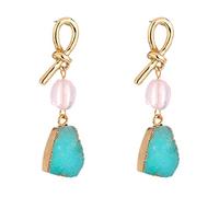 ZUOZUIYQ Boucles d'oreilles Vintage en Pierre Brute en Cristal, cerceaux pour Femmes