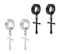 ZUOZUIYQ Boucles d'oreilles WOM pour Le Ramadan Valtine's Day, Ensemble de Boucles d'oreilles à Clips Non percées, en Acier Inoxydable, Boucles d'oreilles farfelues sans perçage