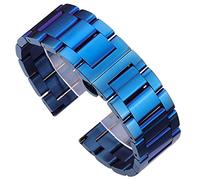 ZUOZUIYQ Bracelet de Montre en Acier Inoxydable 18 20 21 22 23 24 mm Blue Metal Watch Bandle Strap PLOP DELACKINT ENCLOYAGE