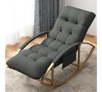ZUOZUIYQ Chaise à Bascule Confortable Moderne et Tabouret pour Salon et Chambre à Coucher à Arc Respirant accoudoir à Coussin Doux pochets latérales