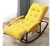 ZUOZUIYQ Chaise à Bascule de Confort Moderne Ensemble avec Tabouret pour Le Salon et la Chambre à Coucher Arc Respirant Coussin Doux accoudisseurs de Jardin avec Poches latérales