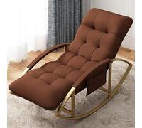 ZUOZUIYQ Chaise à Bascule de Loisirs Moderne Ensemble avec Tabouret pour Le Salon et la Chambre à Coucher Arc Confortable Coussin Doux Design Respirant accoudoirs Modernes Poches latérales zéro