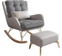 ZUOZUIYQ Chaise à Bascule Moderne avec Tabouret de Pied pour Le Salon et la Chambre (Gris)