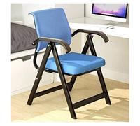 ZUOZUIYQ Chaise de Bureau de Back-Office à mises ergonomiques avec siège en Tissu rembourré et Bras de Tablette Bleu