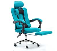ZUOZUIYQ Chaise de Bureau de Style de Style rachat Ergonomique avec Tissu Respirant Chaise de Jeu inclinable avec Repose-Pieds Hauts Salon arrière pour Le Bureau et à la Maison Usure de Couleur Bleue