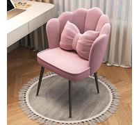 ZUOZUIYQ Chaise de Bureau en Velours du Milieu du siècle avec Dossier et Coussin à Coussin Doux pour Maquillage Confortable et Habillage de Tabouret en Velours Rose pour Les Femmes et la Chambre de