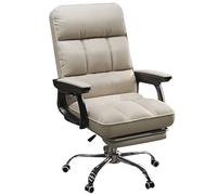 ZUOZUIYQ Chaise de Bureau Ergonomique à Dos Haut avec Repose de Pied rétractable Tiche à Hauteur réglable PU Chaise D'ordinateur en Cuir pour Salon et étude