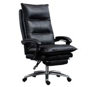 ZUOZUIYQ Chaise de Bureau exécutive en Cuir Authentique de Luxe avec Repose-Pied rétractable Ergonomique entièrement inclinable High Back Swivel Boss Task Chair pour Le Confort.